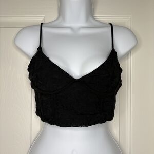 BP Black Lace Detail Bralette Size Medium